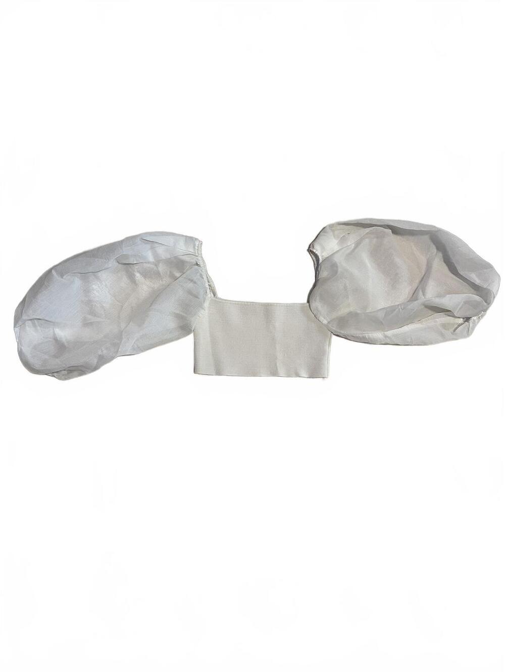 Zara white puff sleeve crop top